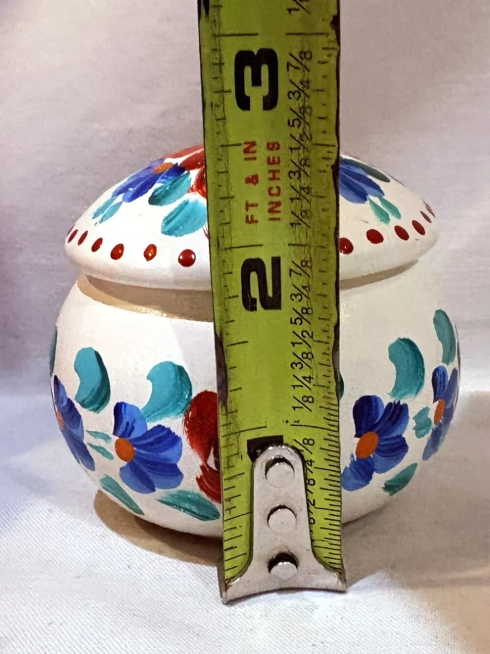 Hand Made Hand Painted Wooden Trinket Box with Lid Hungary Folk Art Floral
